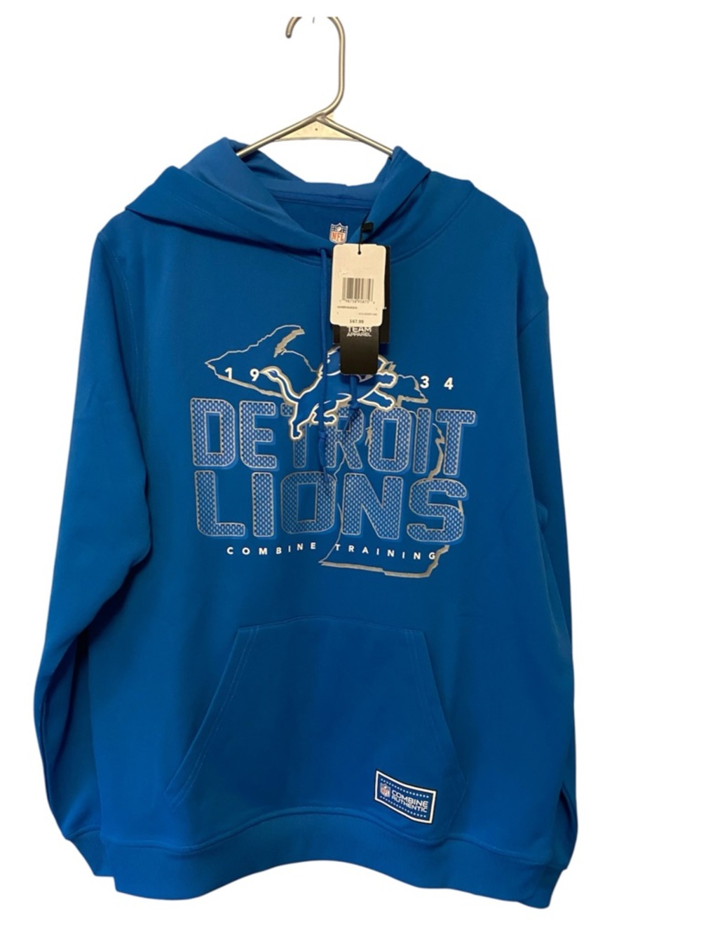 NWT New Era Detroit Lions NFL Combine State Pullover Hoodie | Size Large